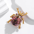 Red Gold Tone Beetle Metal Brooch Pin for Jackets and Lapels view 5