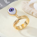Gold Tone Eyeball Snake Wrap Adjustable Rings in Three Iris Colors view 3