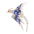 Gold Enamel Phoenix Brooch Rhinestone Wing Flying Bird Pin view 3