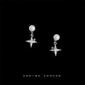 Silver Pearl CZ Starburst Front-Back Jacket Stud Earrings view 3