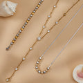 Crystal Heart Bracelet and Necklace Collection in Mixed Metals view 1