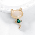 Yellow Gold Tone Cat Crystal Metal Brooch Pin for Jackets and Lapels view 4