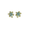 Pastel Multicolor Gradient Fabric Flower Stud Earrings view 5