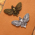 42x27mm Vintage Punk Alloy Moth Charm Pendant
