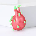 Red Enamel Dragon Fruit Brooch Green Scales Alloy Fruit Pin view 1