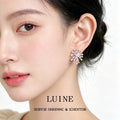Silver Tone Multicolor Enamel Dandelion Burst Stud Earrings view 2