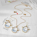 Pressed Flower Winged Ghost Necklace, Earrings and Coordinated Set view 4