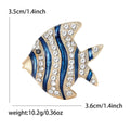 Crystal Striped Tropical Fish Brooch in Blue and Purple view 6