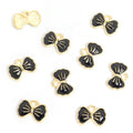 Enamel Double Bow Charms in Gold and Silver Tones, Six Colors view 8