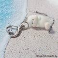 Flocked White Seal Keychains Heart Clasp 4 Pose Styles view 7