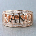 NANA Hollow Cutout Band Ring CZ Edges Three Metal Tones view 1