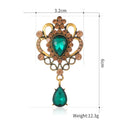 Blue Silver Tone Flower Crystal Two Designs Metal Brooch Pin view 2