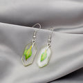 Clear Resin Hexagon Leaf Drop Earrings Red Teal Beige Peach view 4