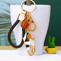 Jeweled Basketball Shoe Keychains in Three Colors with Braided and Plain Loops view 3