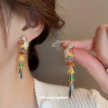 Multicolor Crystal Parrot Long Drop Earrings Jewelry view 1