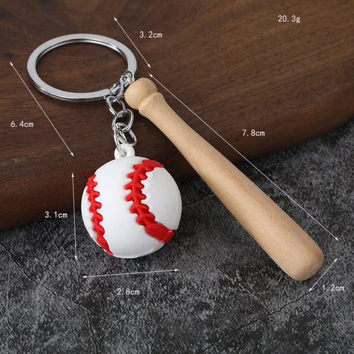 Creative PVC Baseball Keychain Set Sports Gift Accessory