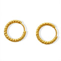 Textured Faceted Round Hoop Earrings Gold Steel Finish view 5