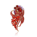Large Curved Feather Crystal Brooch in Nine Colorways view 5