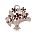 Flower Basket Crystal Metal Brooch Pin for Jackets and Lapels view 1