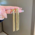 Mixed Gold Silver Tone Pearl Chain Tassel Earrings Twelve Styles view 4
