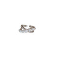 Silver Tone Pearl Like And Crystal Crossover Open Ring view 5