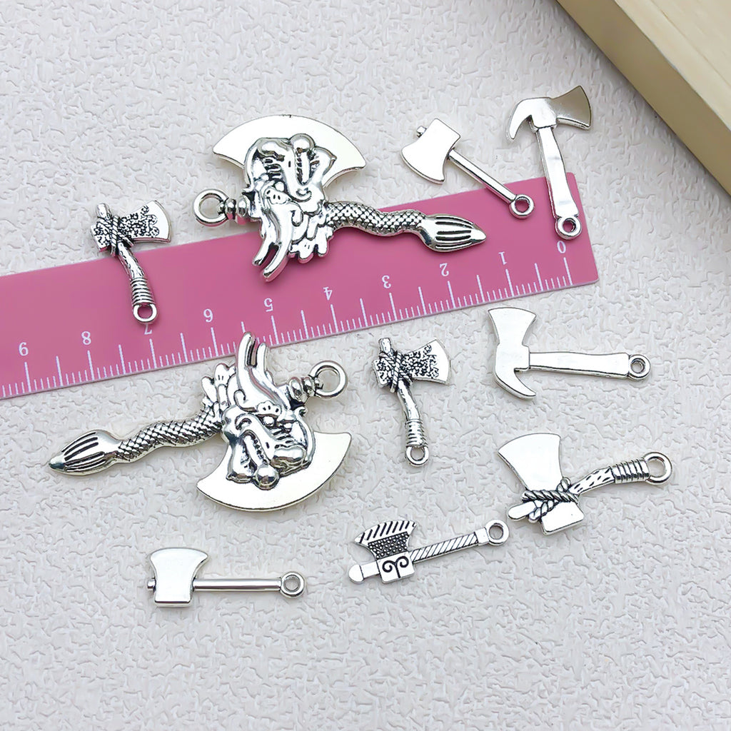 Antique Silver Zinc Alloy Axe Tool charm pendant for DIY bracelet necklace keychain