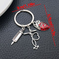 Ambulance Stethoscope Syringe and Red Heart Keychains view 8