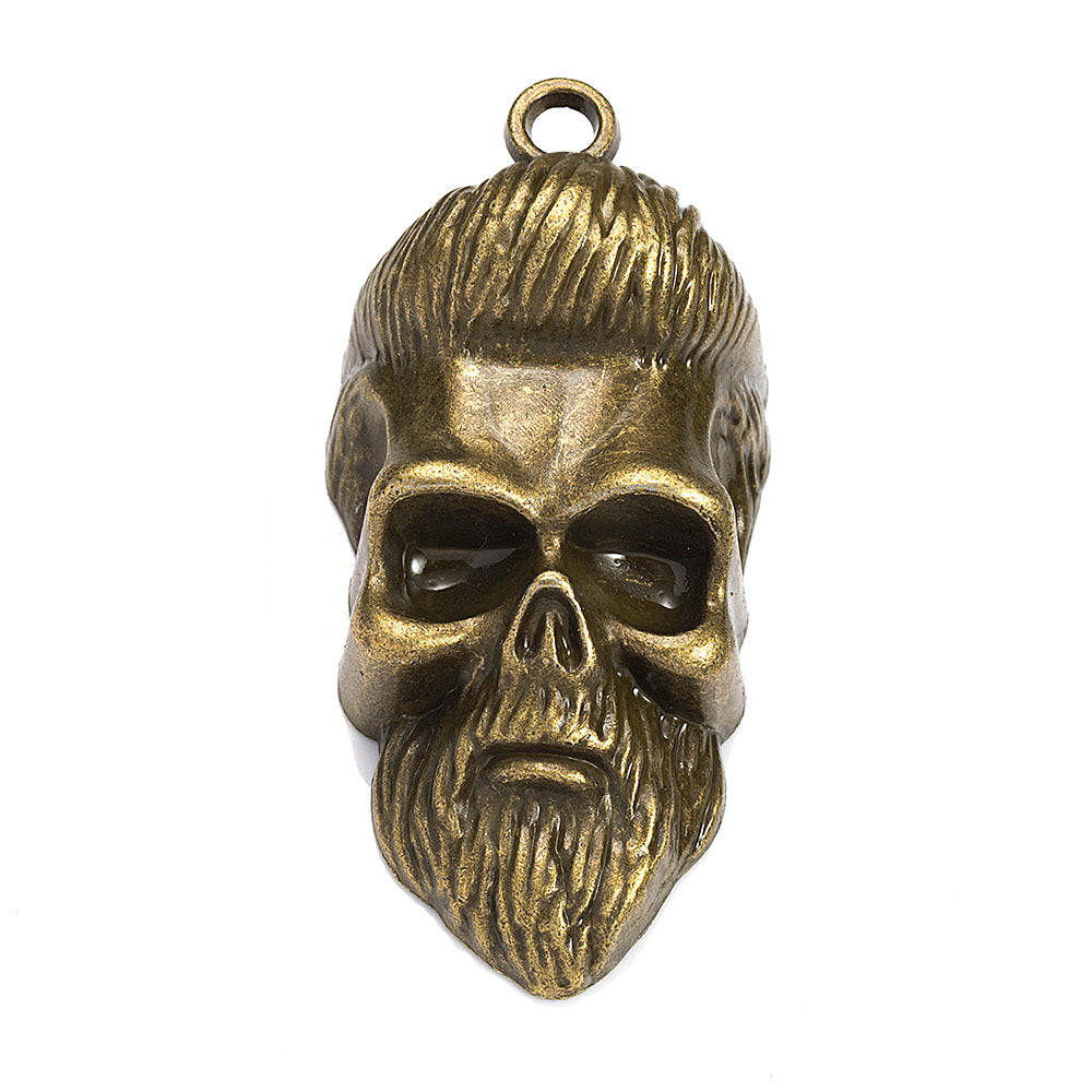 Vintage Punk Alloy Skull Lion Crown Charm Pendant