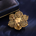 Leaf Crystal Two Designs Metal Brooch Pin 4 x 4.5 cm view 3