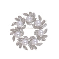 Gold Tone Open Ring Matte Pearl Look Two Designs Metal Brooch Pin view 6