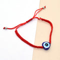 Red Braided Cord Heart Blue Evil Eye Adjustable Bracelet view 1