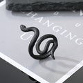 Black Tone Sculpted Snake Adjustable Rings in Eight Designs view 10