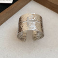 Hammered Metal Cross Cutout Open Cuff Bracelets Silver Gold view 6