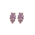 Purple Crystal Floral Earrings in Stud and Hook Styles view 5