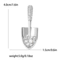 Gold Silver Crystal Pave Shovel Tool Rhinestone Brooch view 7