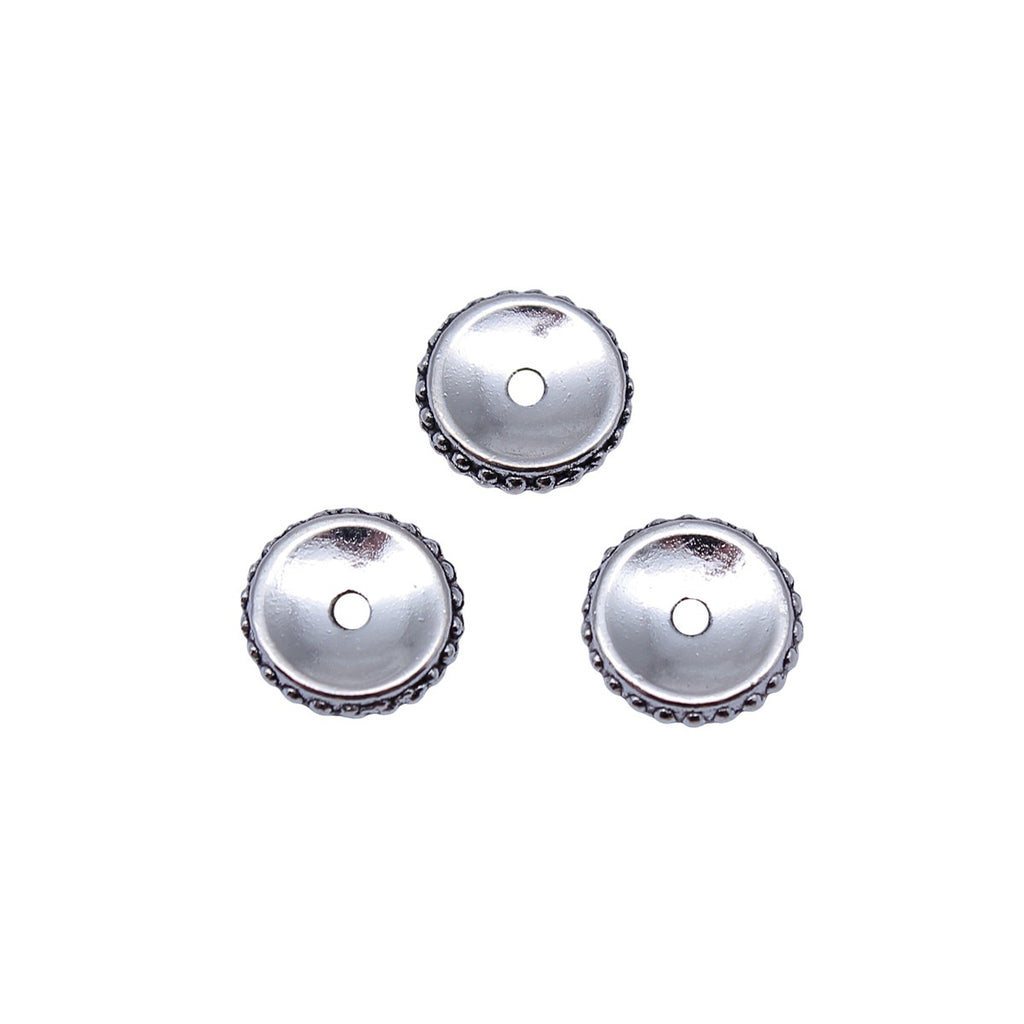 11x11x2.1mm 0.82g Antique Silver Zinc Alloy Round Disc Spacer Beads for European Style Jewelry Making
