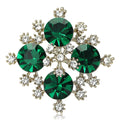 Four Stone Crystal Cluster Brooch in Green Purple or Blue view 2
