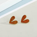 Gold Tone Open Heart Acrylic Stud Earrings in Five Colors view 8