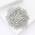 Silver Crystal Filigree Brooch Openwork Court Style view 3