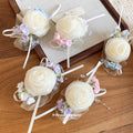 Cream Organza Rose Duckbill Hair Clips Five Floral Accents view 2