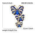 Rhinestone Triple Cascading Butterfly Brooch Antique Gold view 7