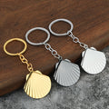 Layered Scallop Shell Metal Keychains in Three Finishes view 1