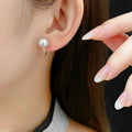 Round Faux Pearl Non Pierced Clip On Earrings in Three Styles view 4