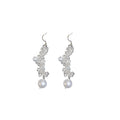 White Floral Necklace and Drop Earring Jewelry Set view 5