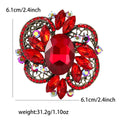 Round Floral Crystal Brooch with Faceted Stones for Jackets and Scarves view 12