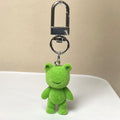Green Flocked Frog Clip and Ball Chain Keychain Options view 6
