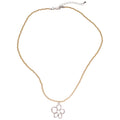 Cream Seed Bead Necklace Silver Open Flower Crystal Pendant view 5