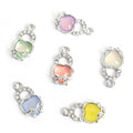 Pastel Cabochon Turtle Charms in Silver Tone, Six Colors view 5