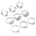 Adjustable Flat Pad Ring Blanks in Gold and Silver Tones view 4