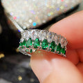 Double-Row Pear Stone Eternity Band In Three Color Variants view 6
